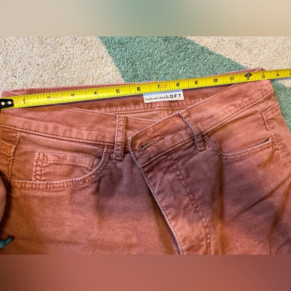 Loft High Waist Skinny Corduroy Pants, Spicy Clove, Size 4/27 - Picture 14 of 14